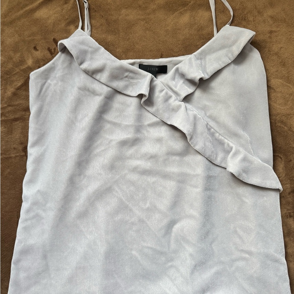 NWT Jcrew velvet grey fully lined top 8T